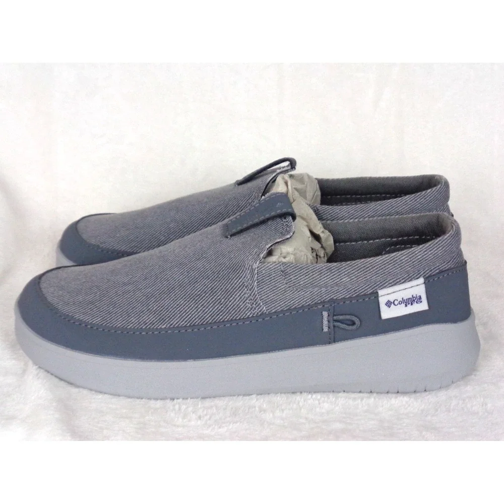Columbia Youth Boatside PFG Gray Slip-On Casual Shoes Size 4 Non-Marking Outsole